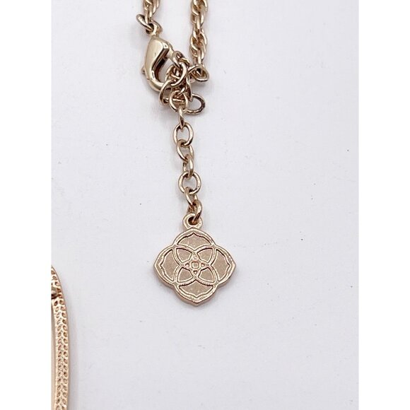 Kendra Scott Rayne Tassel Pendant Necklace In Rose Gold Tone In Peach Illusion - Picture 6 of 6